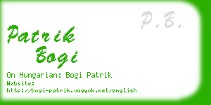 patrik bogi business card